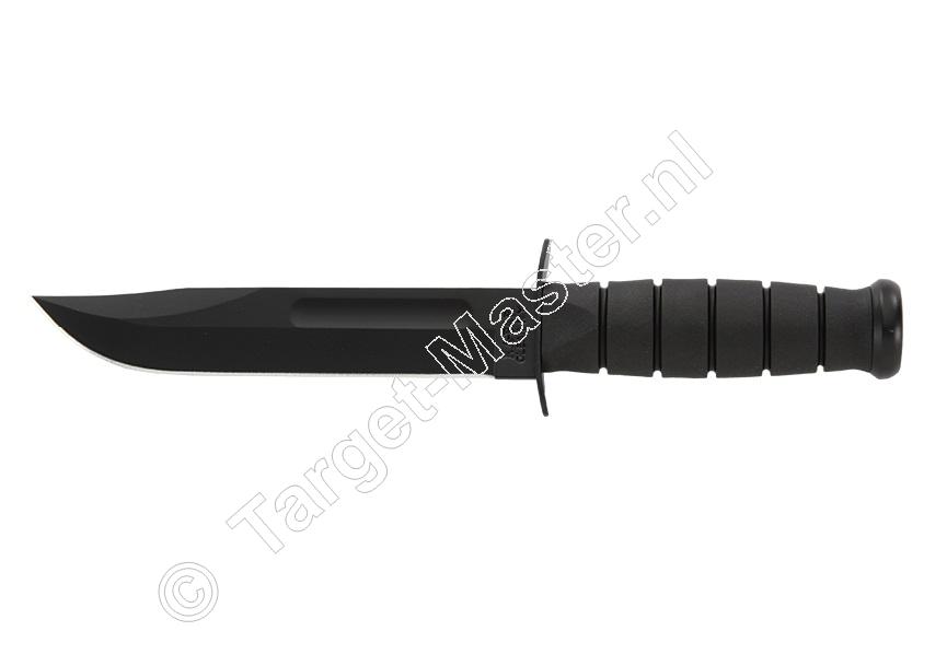 Ka-Bar 1211 BLACK FULL-SIZE Mes 30 cm Recht Lemmet, Kraton Greep, Lederen Schede